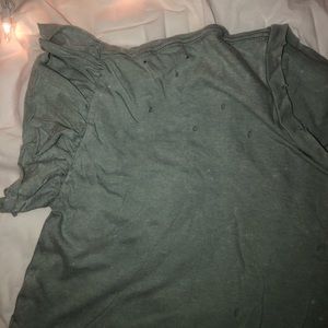 Distressed, flutter sleeve T-shirt 🦋